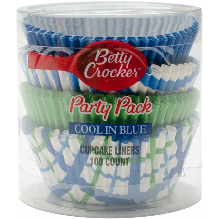 BETTY CROCKER BC CUPCAKE LINERS-COOL IN BLUE 100CT BC22789